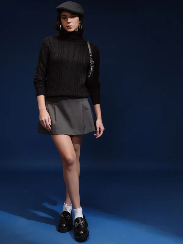 Women Self Design Sweater