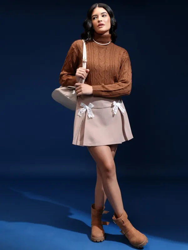 Women Self Design Sweater