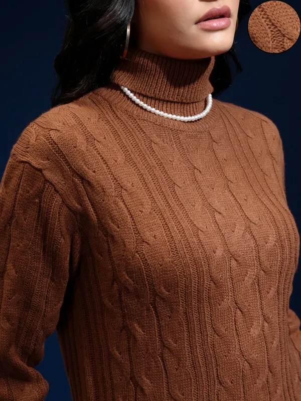 Women Self Design Sweater