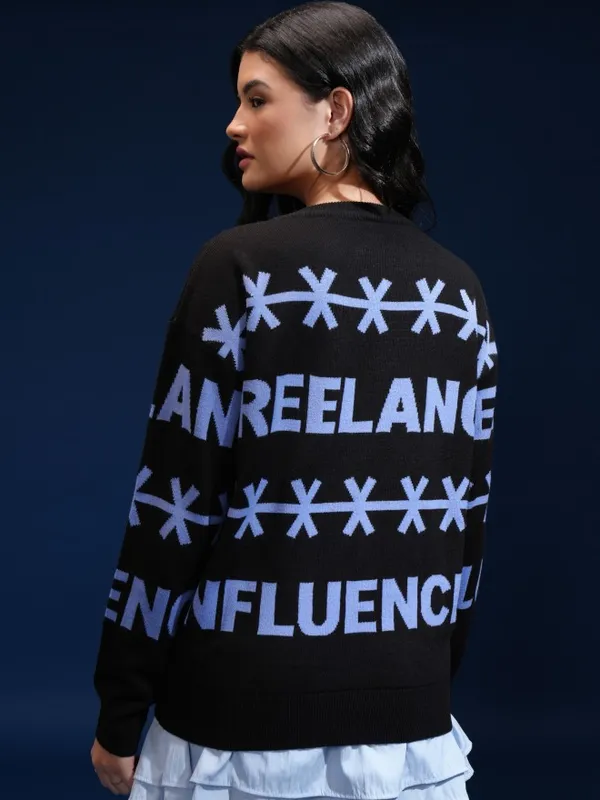 Women Self Design Sweater