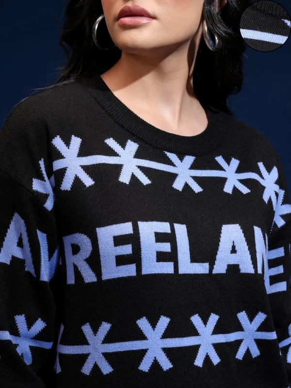 Women Self Design Sweater