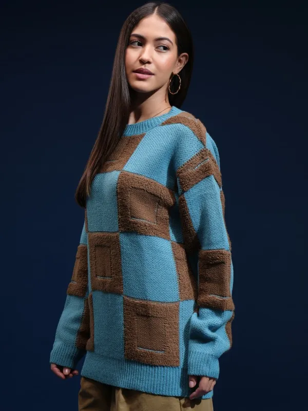 Women Self Design Sweater