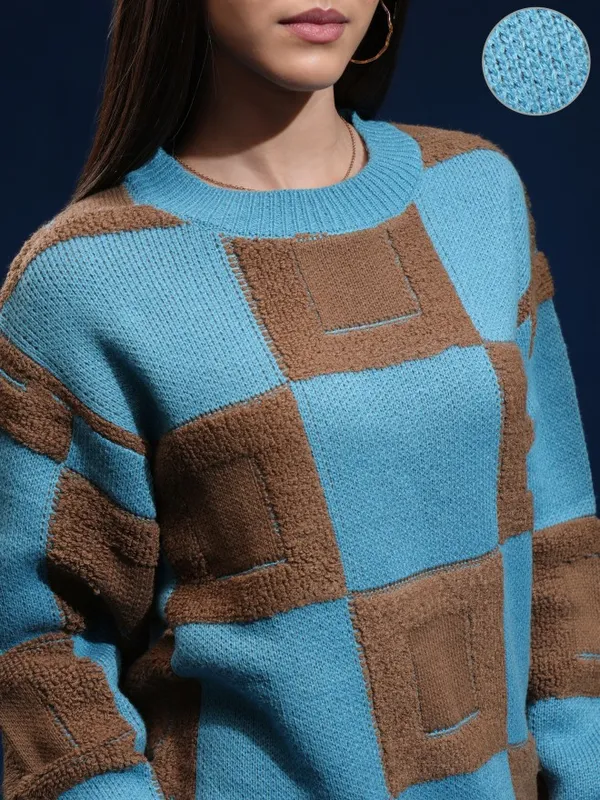 Women Self Design Sweater