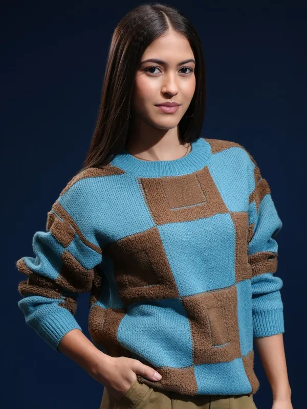 Women Self Design Sweater