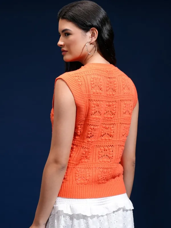 Women Self Design Sweater