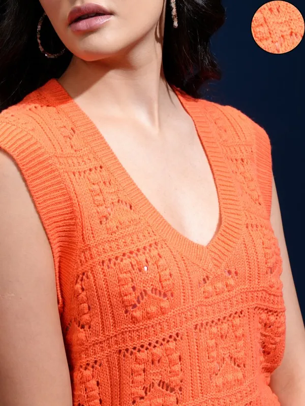 Women Self Design Sweater