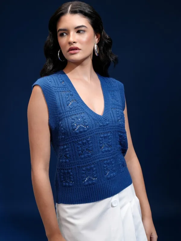 Women Self Design Sweater