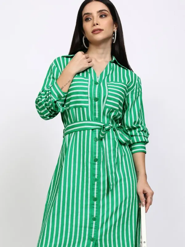 Striped Shirt Dress