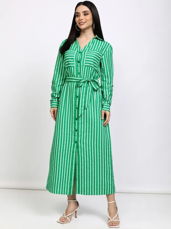 Striped Shirt Dress