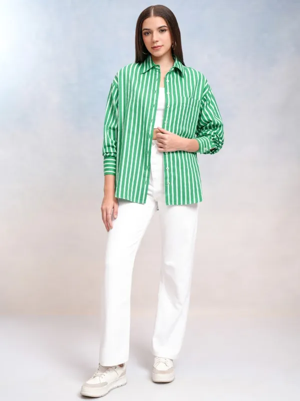 Women Striped Oversized Fit Casual Shirt