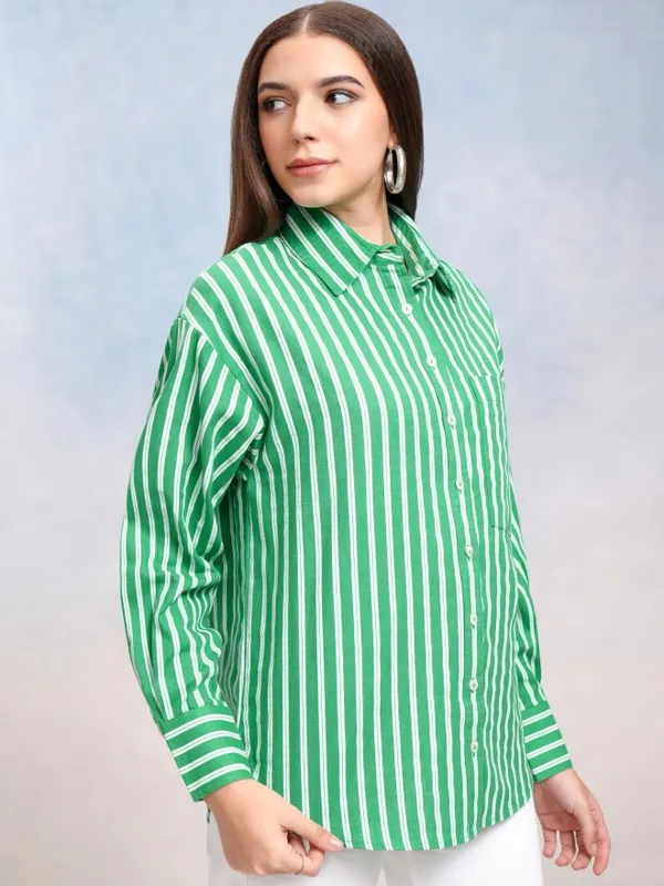 Women Striped Oversized Fit Casual Shirt