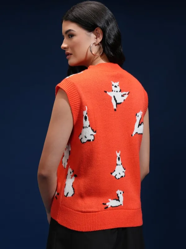 Women Self Design Sweater