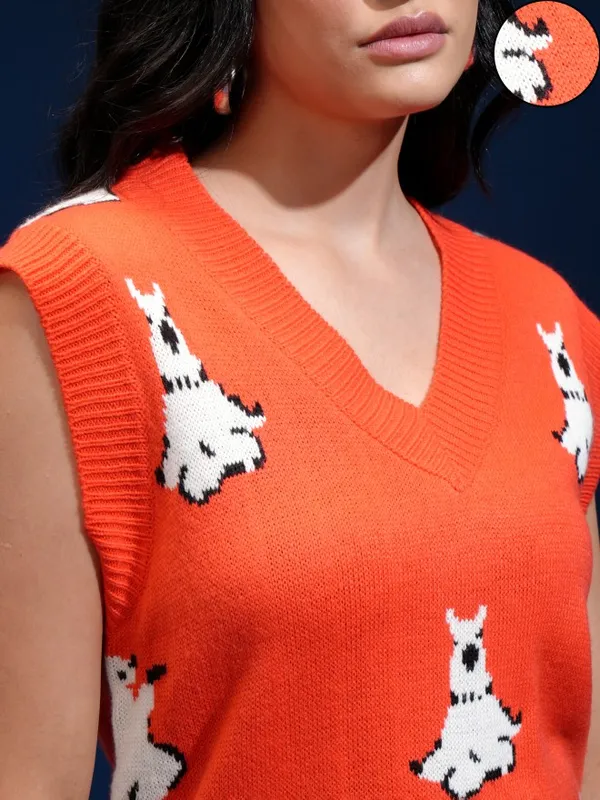 Women Self Design Sweater