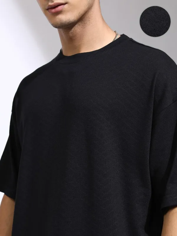 Highlander Men Black T-Shirt With Shorts Co-Ords