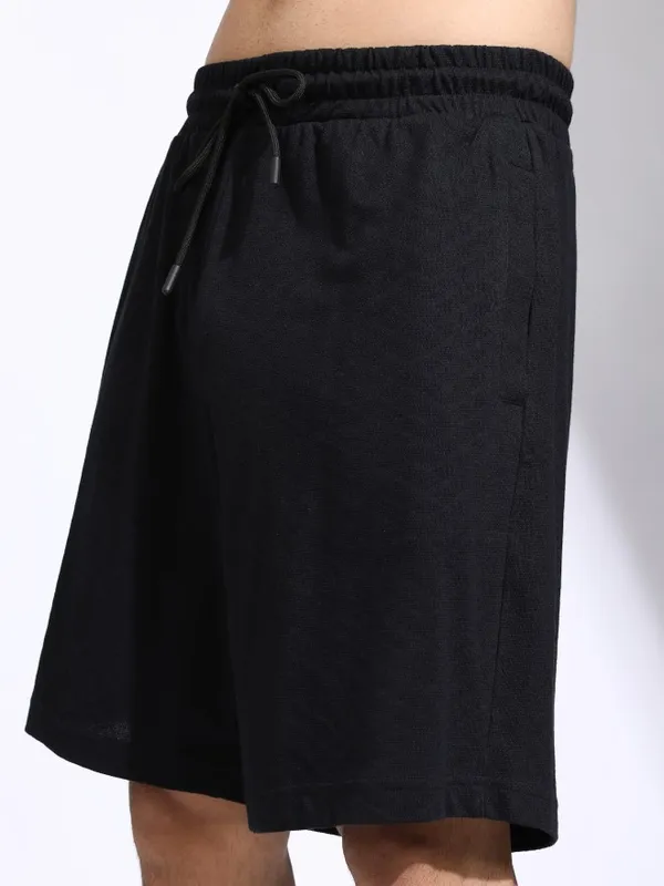 Highlander Men Black T-Shirt With Shorts Co-Ords