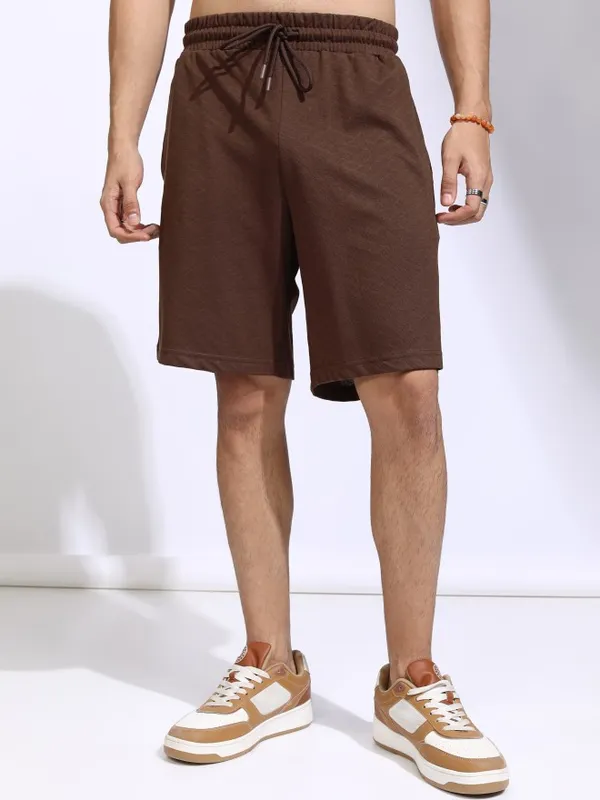 Highlander Men Brown T-Shirt With Shorts Co-Ords
