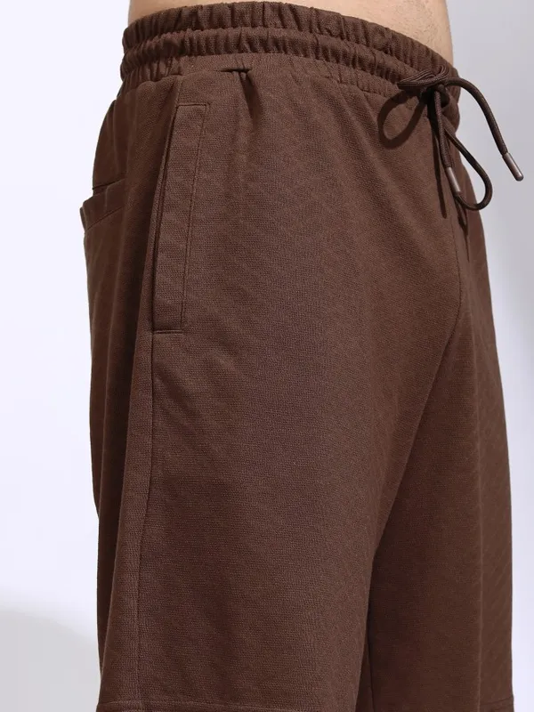 Highlander Men Brown T-Shirt With Shorts Co-Ords