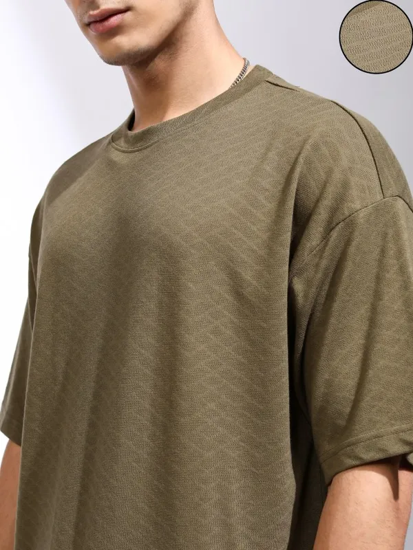 Highlander Men Olive T-Shirt With Shorts Co-Ords