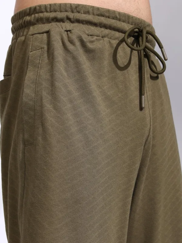 Highlander Men Olive T-Shirt With Shorts Co-Ords