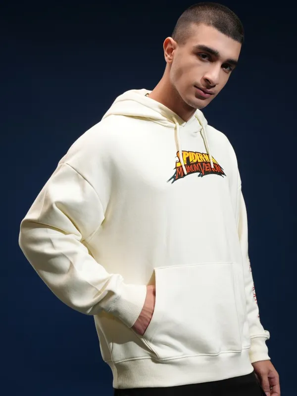 Marvel By Highlander Men White Spider-Man Hooded Pullover Sweatshirt