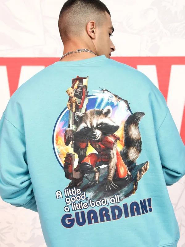 Rocket & Groot Men Printed Sweatshirt