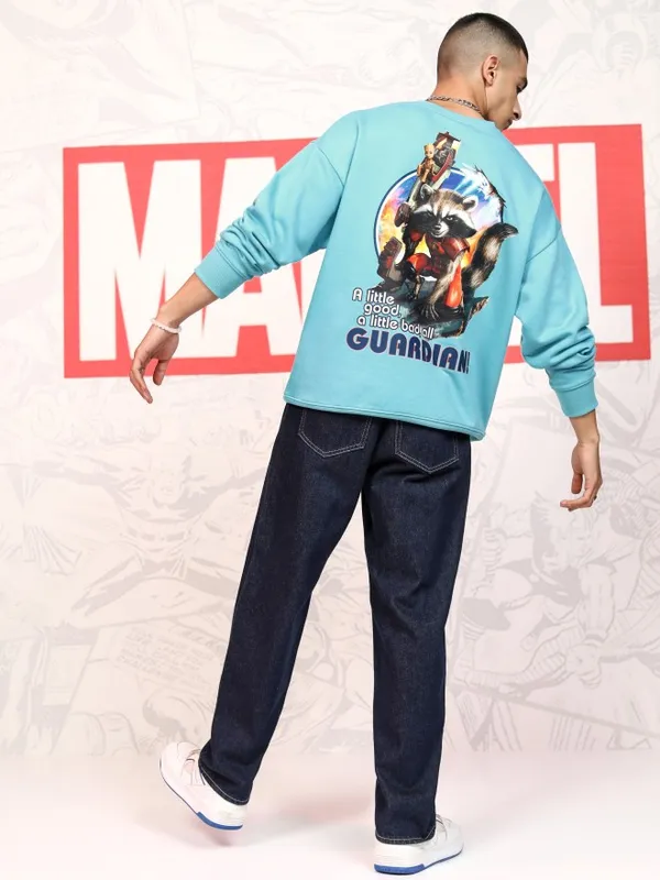 Rocket & Groot Men Printed Sweatshirt