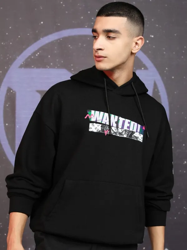 DC By Highlander Men Black Joker Hooded Pullover Sweatshirt