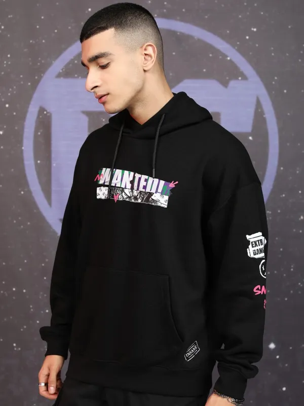 DC By Highlander Men Black Joker Hooded Pullover Sweatshirt