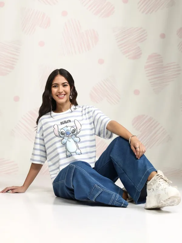 Stitch Printed Relaxed Fit T-Shirt