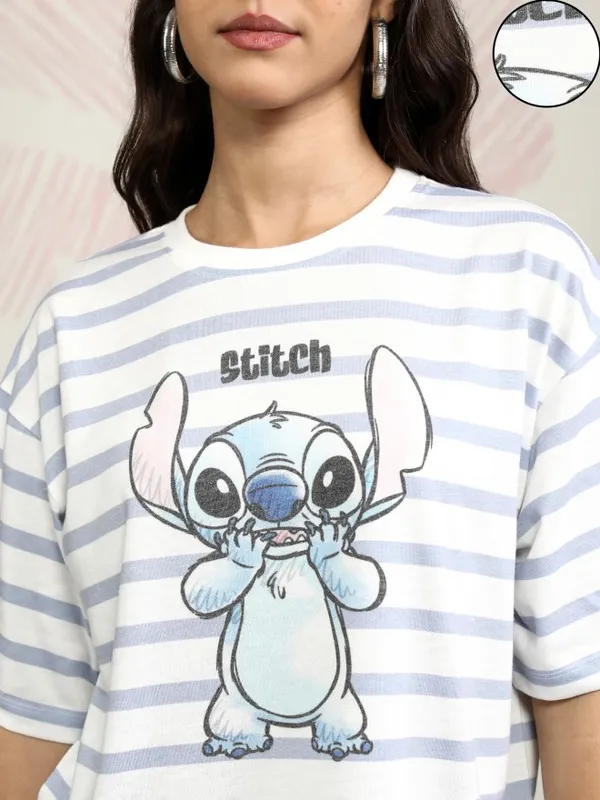Stitch Printed Relaxed Fit T-Shirt