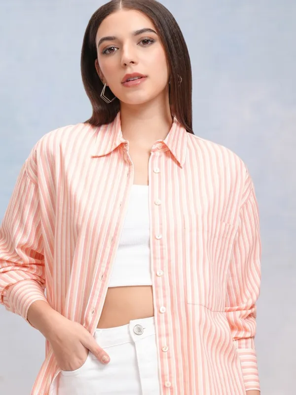 Women Striped Oversized Fit Casual Shirt