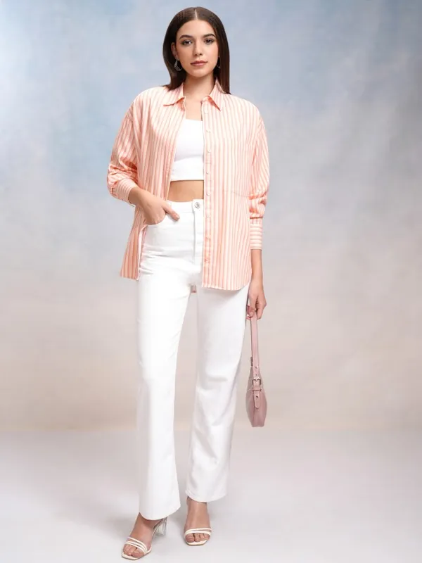 Women Striped Oversized Fit Casual Shirt