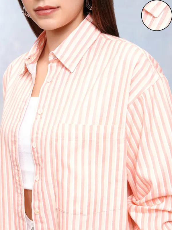 Women Striped Oversized Fit Casual Shirt