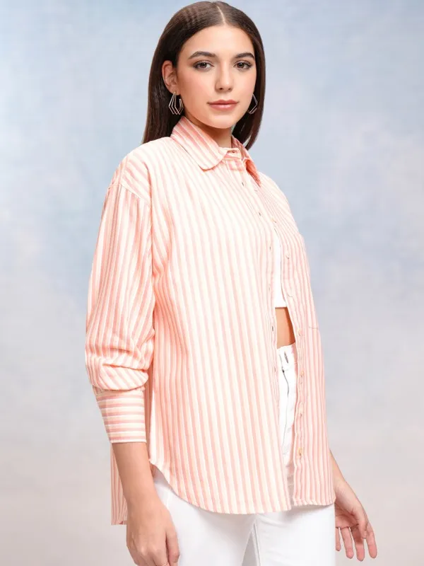 Women Striped Oversized Fit Casual Shirt