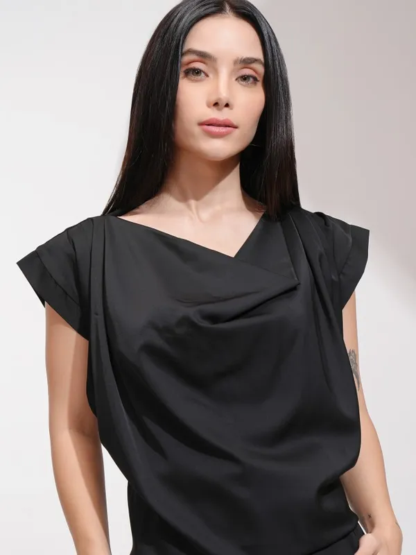 Solid Shirt Style Top