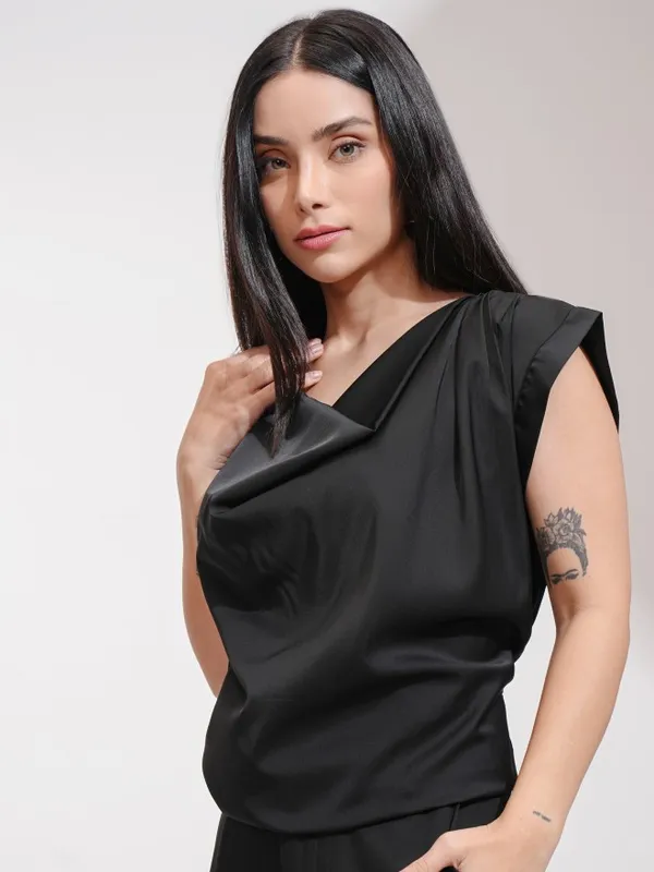 Solid Shirt Style Top