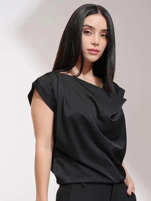 Solid Shirt Style Top