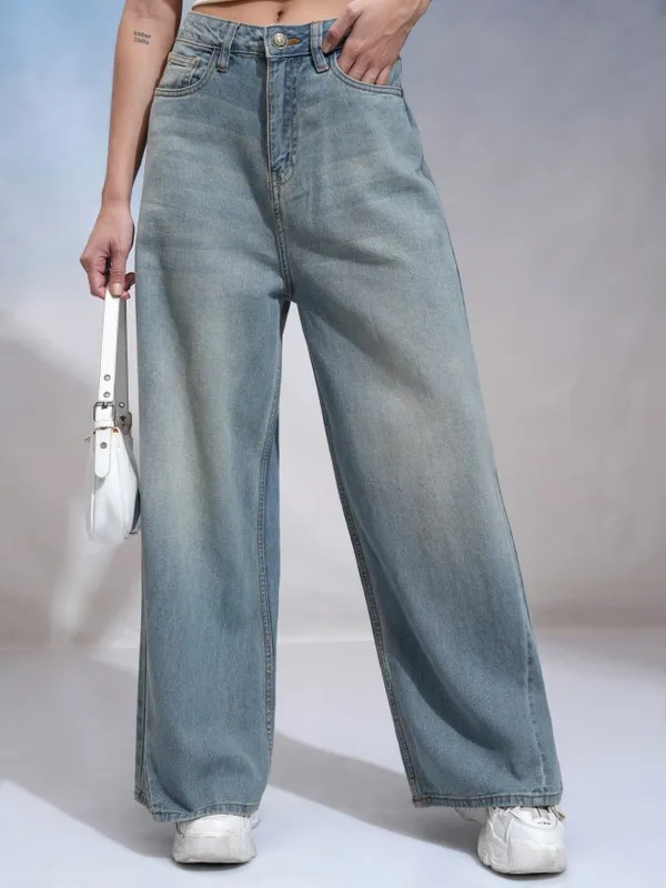 Tokyo Talkies Women Blue Flared Stretchable Jeans