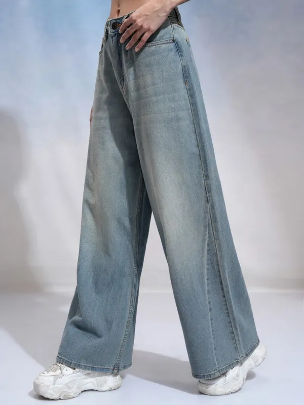 Tokyo Talkies Women Blue Flared Stretchable Jeans