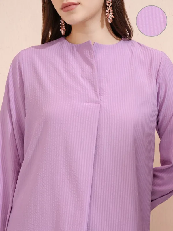Vishudh Women Mauve Top With Trousers Co-Ords