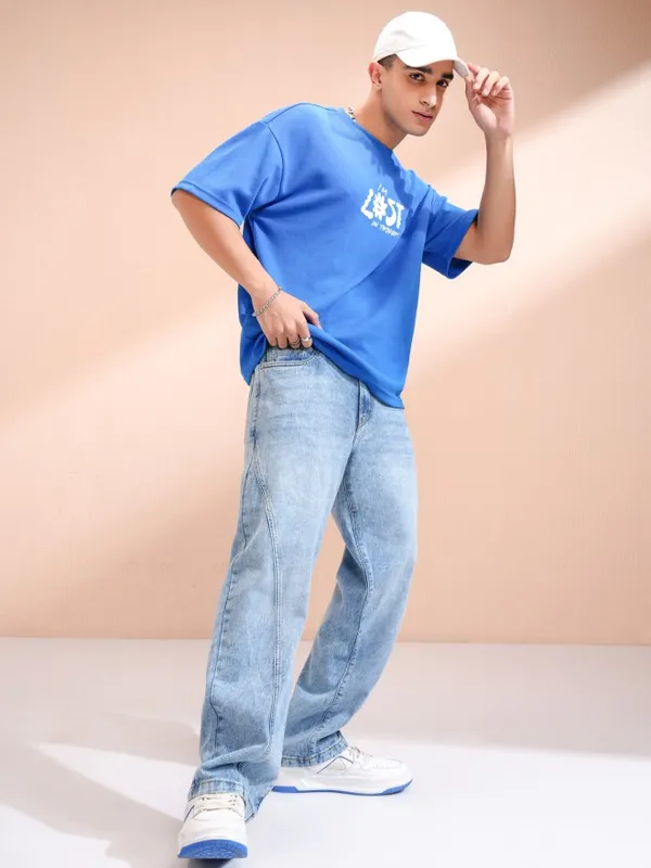 Highlander Men Blue Wide Leg Jeans