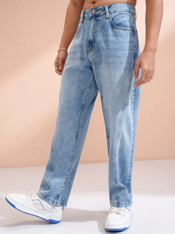 Highlander Men Blue Wide Leg Jeans