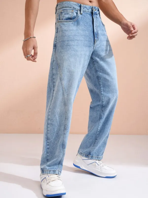 Highlander Men Blue Wide Leg Jeans