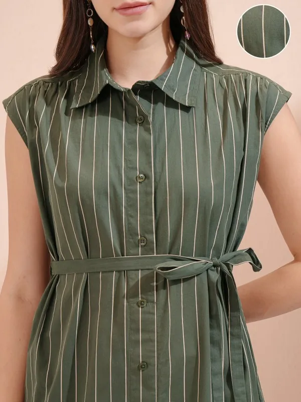Striped Shirt Dress