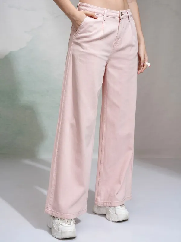 Tokyo Talkies Women Pink Regular Fit Stretchable Jeans