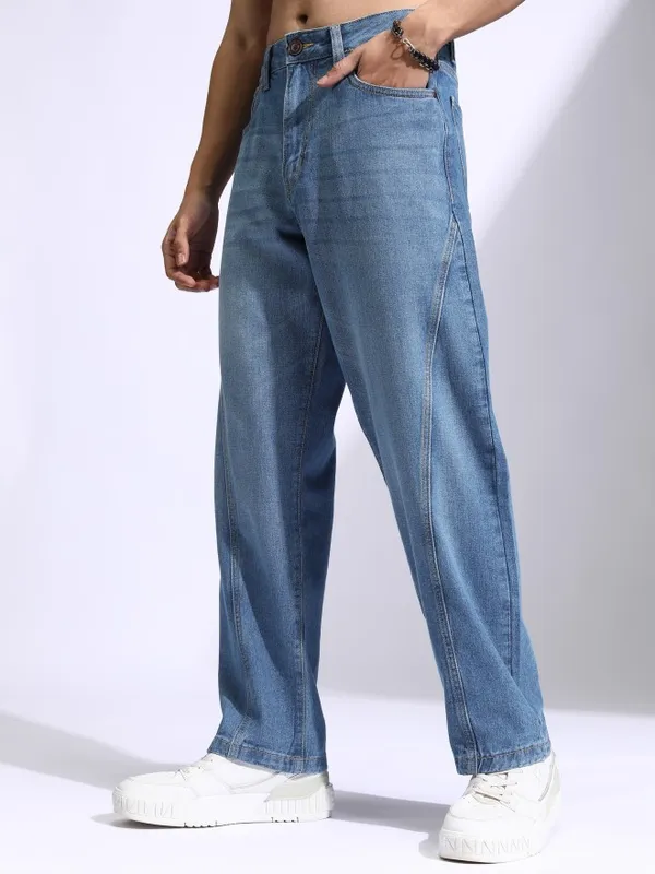 Highlander Men Blue Wide Leg Jeans