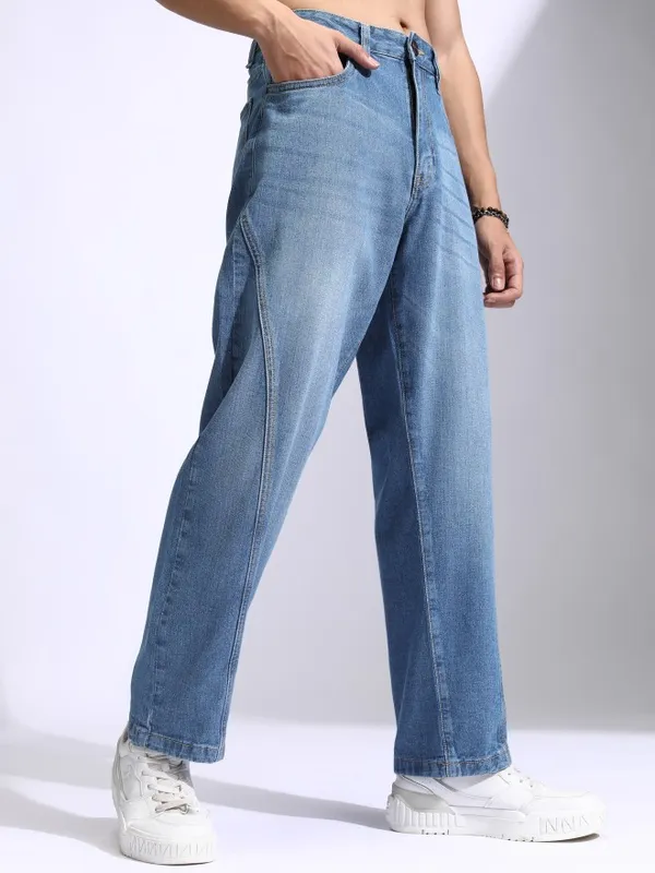 Highlander Men Blue Wide Leg Jeans