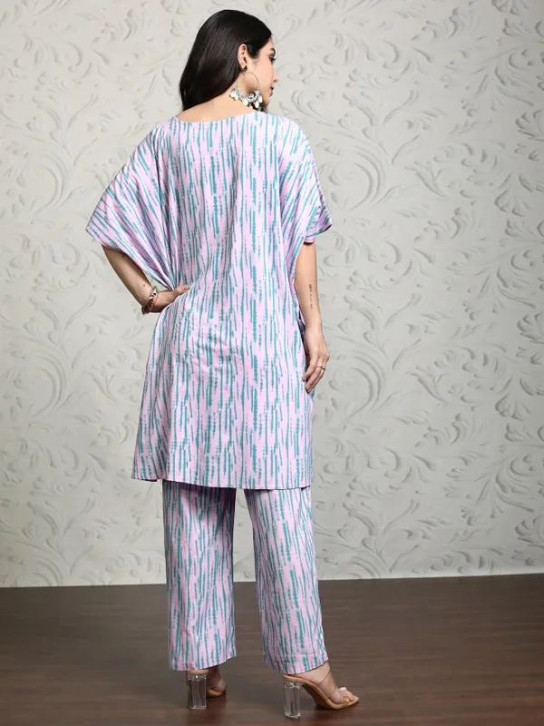 Vishudh Women Pink Women Tunic With Trousers Co-Ords