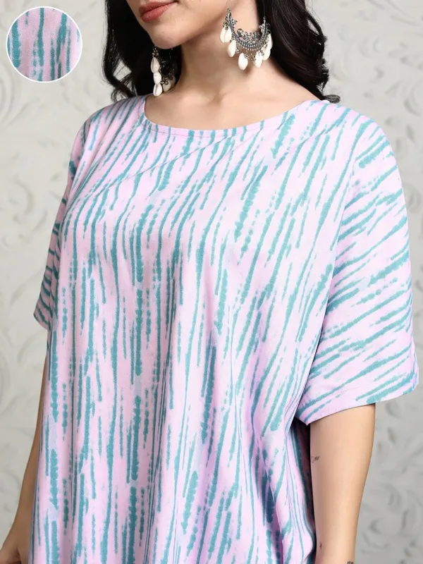 Vishudh Women Pink Women Tunic With Trousers Co-Ords