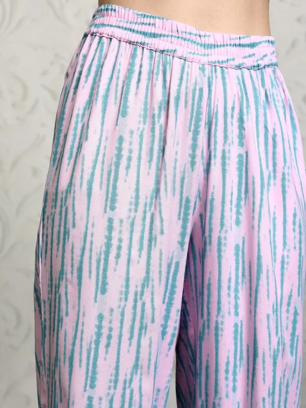 Vishudh Women Pink Women Tunic With Trousers Co-Ords